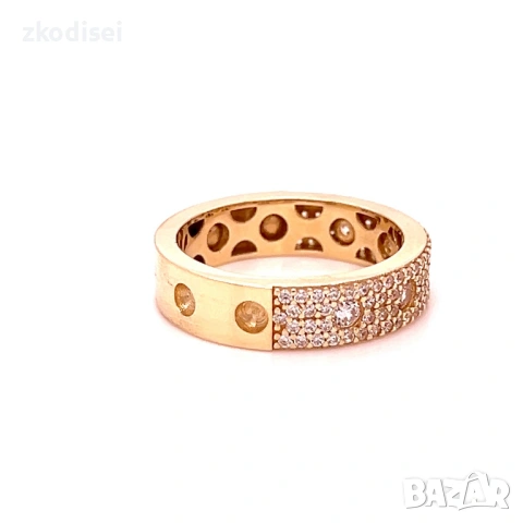 Златен дамски пръстен 5,22гр. размер:58 14кр. проба:585 модел:36989-1, снимка 2 - Пръстени - 53561878