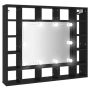 vidaXL LED огледален шкаф, черен, 91x15x76,5 см*SKU:833496, снимка 1 - Огледала - 45796743
