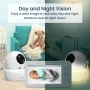 Нов Babysense HD S2: бебефон с 2 камери, без Wi-Fi, разделяне на екрана за преглед на 2те камери ..., снимка 12
