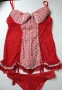 85-90 D червена корсетна нощничка с жартиери и подарък прашка, снимка 4