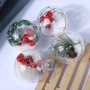 Комплект от 6 или 12 прозрачни топки за елха пълни с коледна декорация, снимка 3