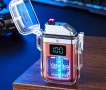 Елегантна прозрачна ветроустойчива запалка с LED светлинки, снимка 9