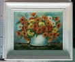 Маслена картина – Букет в бяла ваза, 31x26.5 см, снимка 2