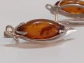 Сребърни обеци с кехлибар , снимка 8