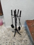 Прибори за камина от ковано желязо + стойка , снимка 4