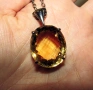 925 сребърно колие с родиево покритие камък цитрин 50 карата, снимка 5