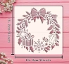 Коледен Венец стенсил шаблон спрей торта украса сладки Scrapbooking, снимка 4