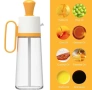 Бутилка с капкомер за олио, оцет и сосове заедно със  630 мл диспенсър за зехтин със силиконова четк, снимка 5