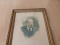 Картина графика "Вл. Ленин" Пьотр Василиев 1945 г, репродукция от 1948 г, снимка 2