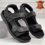 Mъжки сандали от естествена кожа с анатомични стелки в черен цвят модел: HM086-1 black