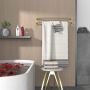 Закачалка за хавлии, стенна, самозалепваща се, от неръждаема стомана за баня, кухня (55 см, злато), снимка 5