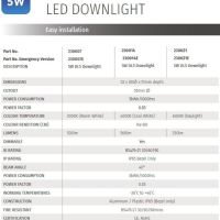 Bright Source ECO5 LED вградена лампа, 5w, 3000K топло бяло, 500lm, IP65, 6 броя, снимка 5 - Лед осветление - 45711268