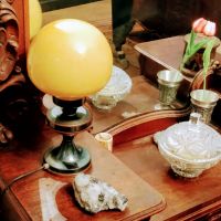 Антична нощна лампа с голям лампион, снимка 2 - Антикварни и старинни предмети - 45417128