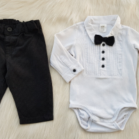 Панталон и боди риза  с папионка H&M 3-6 месеца, снимка 7 - Комплекти за бебе - 45021400