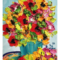 Картини с цветя, маслени бои , снимка 14 - Картини - 44967156