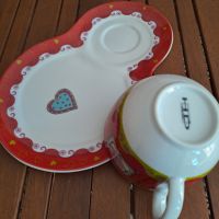 Чашка за чай и комплект за сервиране на торта, снимка 3 - Чаши - 45503372