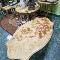 Уникална антикварна френска бронзова маса с плот от оникс , снимка 4 - Антикварни и старинни предмети - 44967576