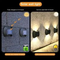 Комплект от 4 външни соларни лампи с LED , Прахоустойчиви, За Стената, Двор , Стълби, снимка 4 - Соларни лампи - 45219789