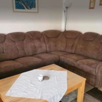 Ъглов диван с функция за спане и фотьойл и чекмедже, снимка 2 - Дивани и мека мебел - 45303534