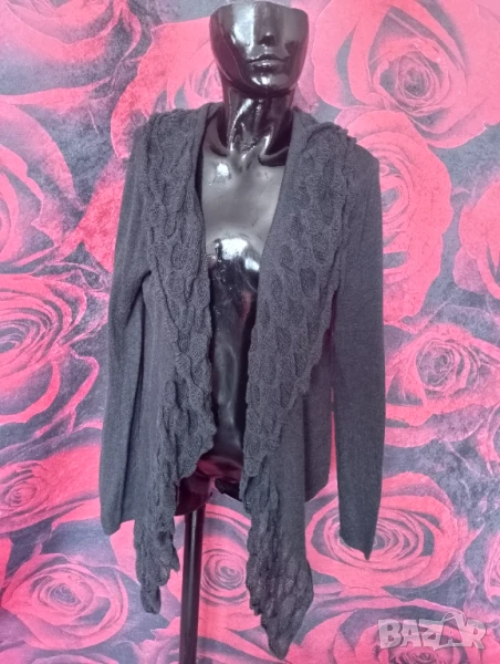 Тъмно сива свободно падаща жилетка М, снимка 1