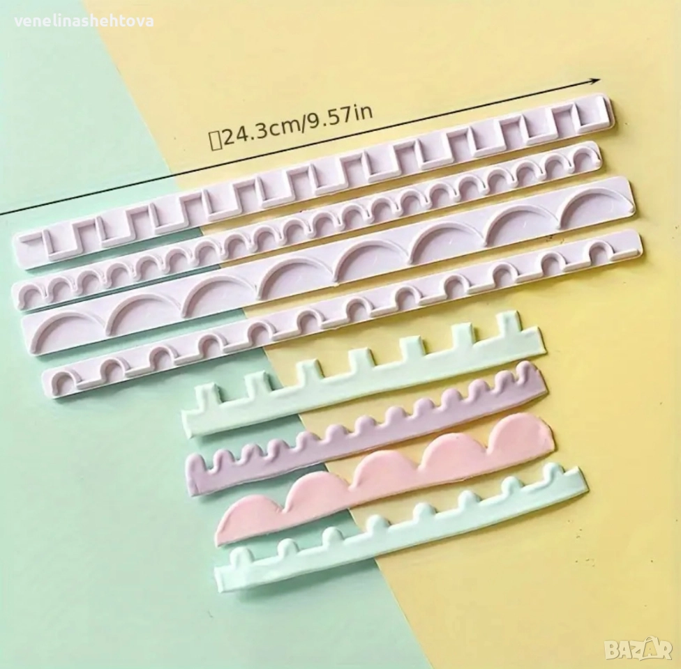 4 броя вълни стълбички пластмасови резци резец фондан декорация торта , снимка 1