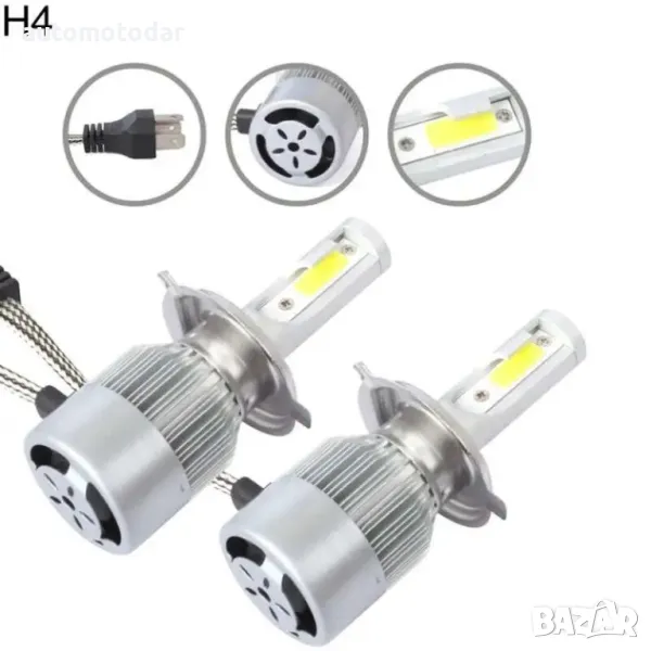 LED крушки за фарове C6 H4 за къси и дълги, снимка 1