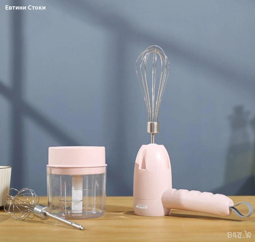 2 в 1 USB Чопър и Миксер с Две Приставки, снимка 1