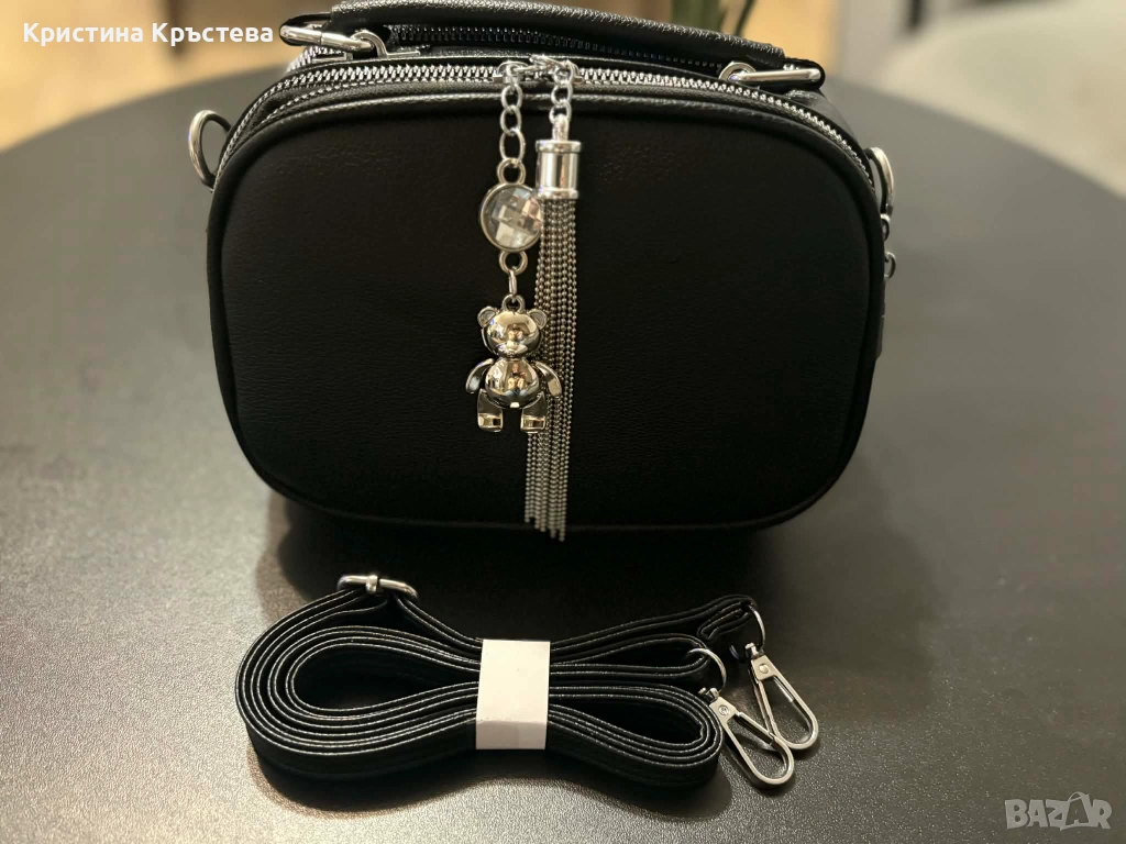 Кожена черна чанта, снимка 1