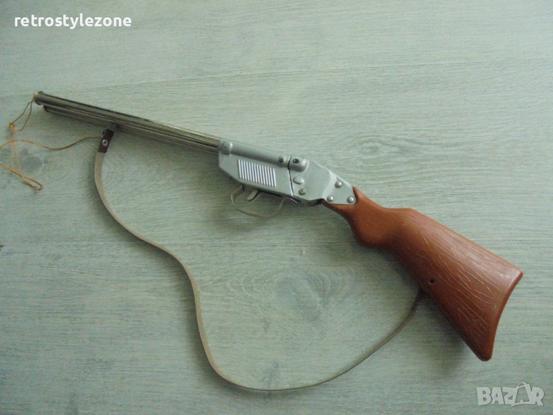 № 8306 Стара играчка пушка – двуцевка с тапички , снимка 1