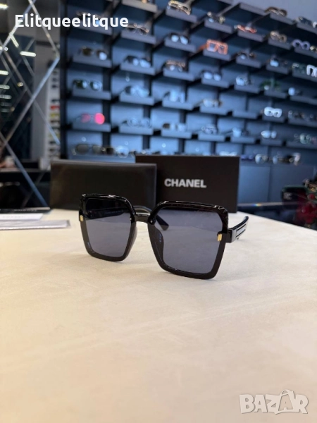 очила с черен обикновен калъф и Ув защита chanel, снимка 1