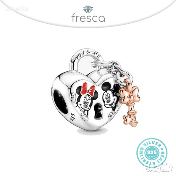 Талисман Fresca по модел тип Пандора Pandora сребро 925 Disney Me and You. Колекция Amélie, снимка 1
