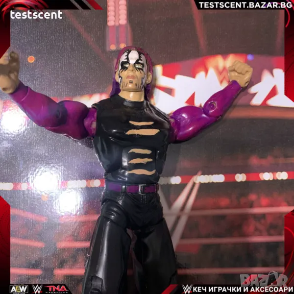 Екшън фигура WWE Jeff Hardy Deluxe Aggression Fully Customized Джеф Харди Делюкс играчка purple, снимка 1