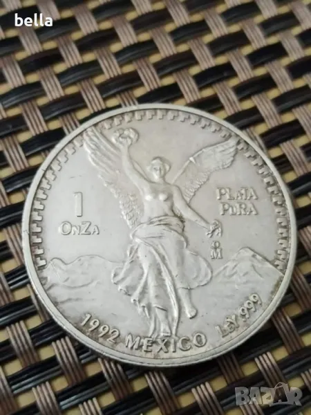 Сребърна монета 1 onza 1992 ,999 проба., снимка 1