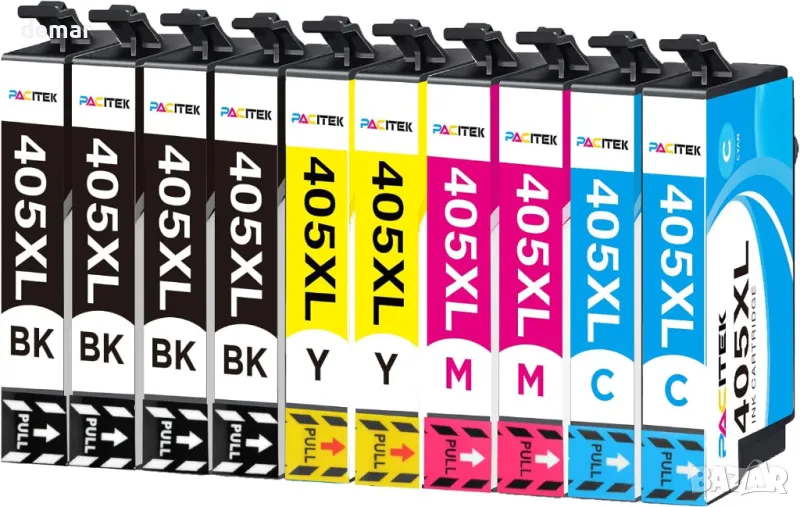 Мастилени касети PACITEK 405XL за Epson WorkForce Pro, пакет от 10 броя, снимка 1