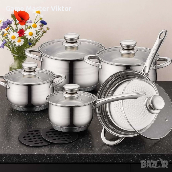 Royalty Line RL-1232 – Комплект от 12 части, с капаци и многослойно дъно, снимка 1