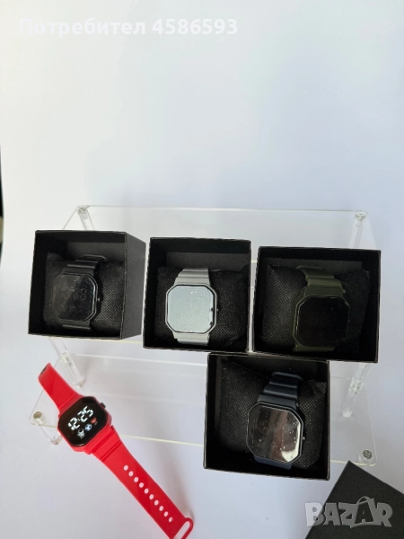 Електронен LED часовник – нов, различни цветове в кутия с батерия, снимка 1