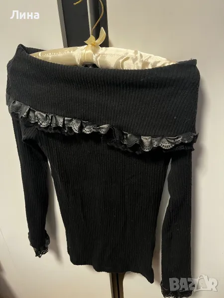 Блузка с кожени акценти , снимка 1