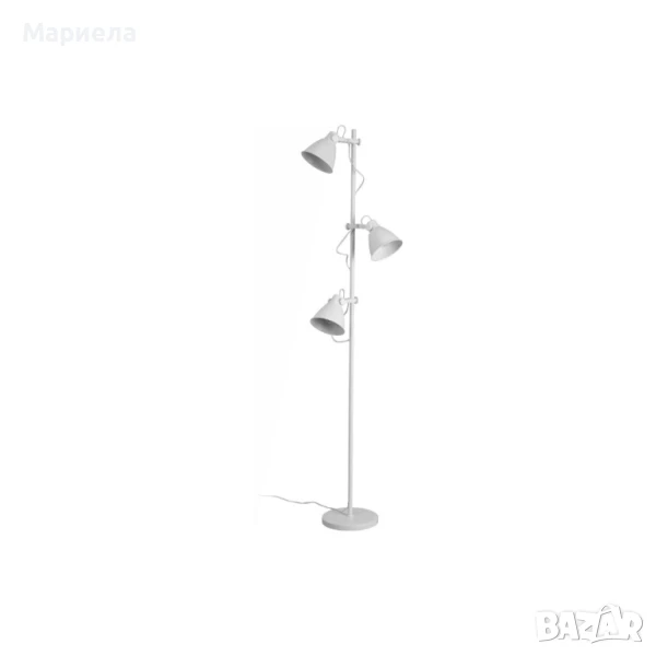 LED подова лампа с 3 накланящи се абажура (бяла), снимка 1