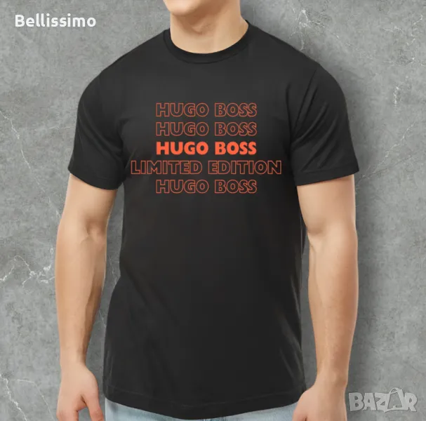 *HUGO BOSS* Мъжка тениска с къс ръкав в черен цвят, снимка 1