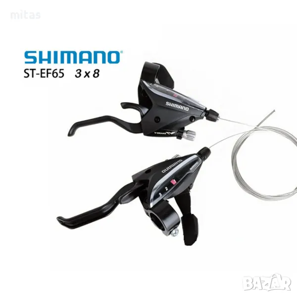 Комбинирани палцови команди със спирачки SHIMANO ST-EF65 3x8 - 24ск., снимка 1