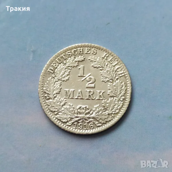 1/2 марки 1916 г. Сребро , снимка 1