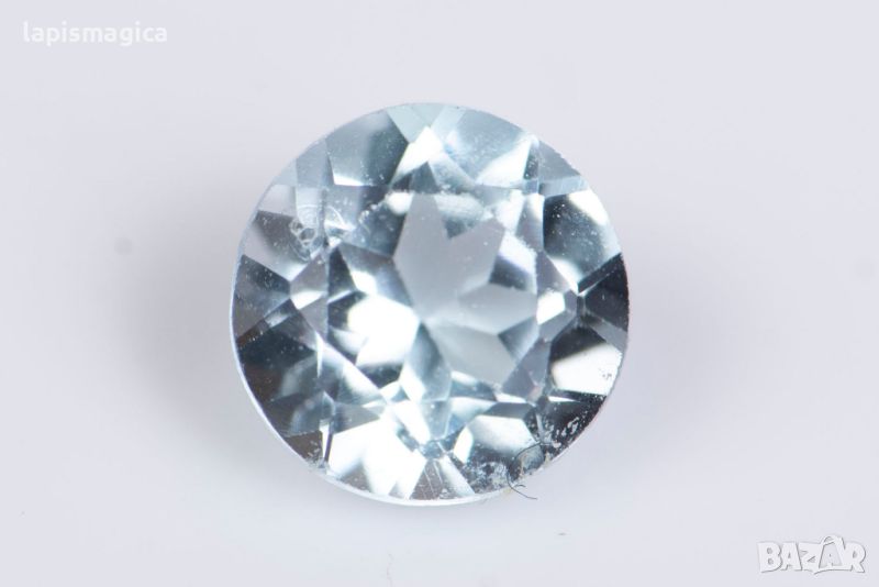 Син топаз 0.55ct 5mm кръгла шлифовка #5, снимка 1