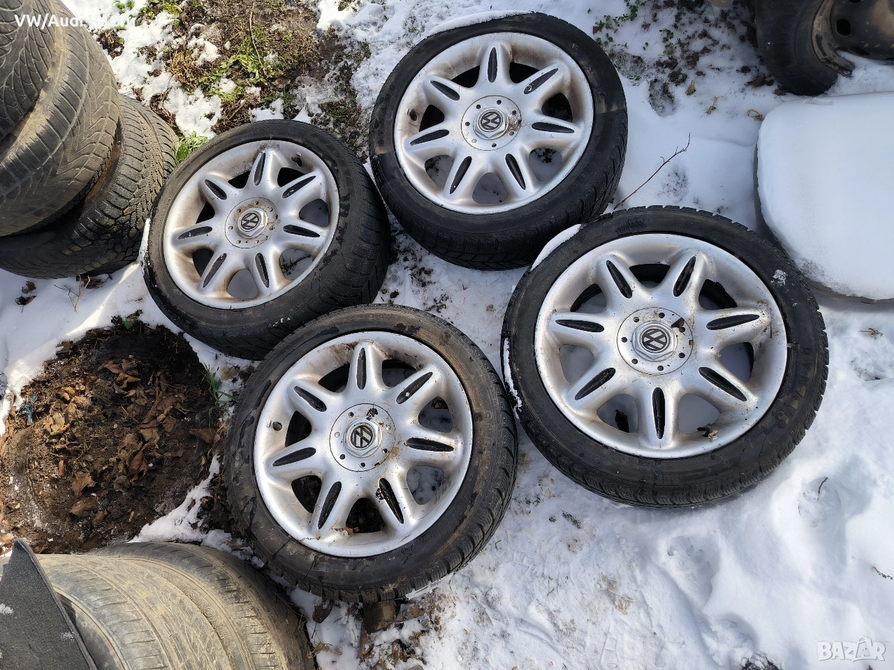 Джанти с гуми 17 цола 5х100 за Голф 4 Ауди А3 Сеат Шкода Бора VW Golf 4 Audi A3 Seat Skoda Bora , снимка 1