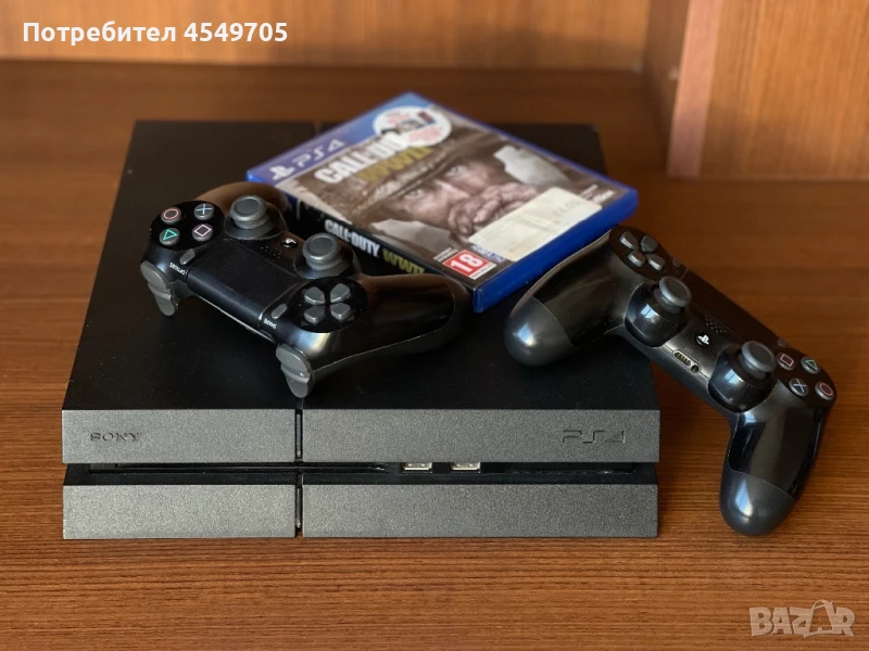 🎮 PlayStation 4 – 500GB + 2 джойстика + игра на диск – Отлично състояние!, снимка 1