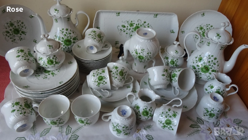 Royal Tettau Grüne Blume Porzellan – изключително бял, фин, костен порцелан, снимка 1