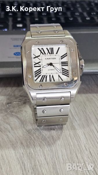 Часовник CARTIER SANTOS 100 от неръждаема стомана, снимка 1