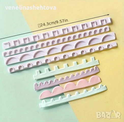 4 броя вълни стълбички пластмасови резци резец фондан декорация торта 