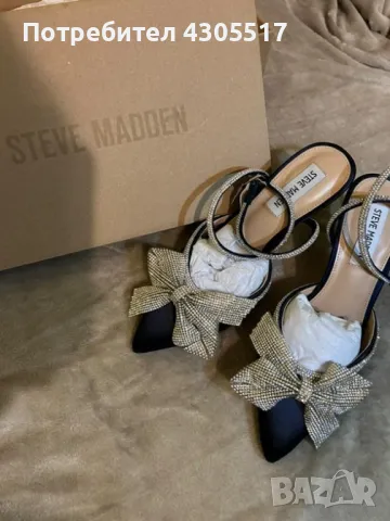 Обувки на ток с остър връх и декоративни камъни STEVE MADDEN, снимка 3 - Дамски обувки на ток - 48038084