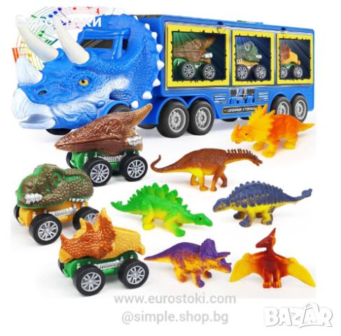 Игрален комплект 11-в- 1 DINOSAUR TRUCK TOY, снимка 1 - Коли, камиони, мотори, писти - 45360381