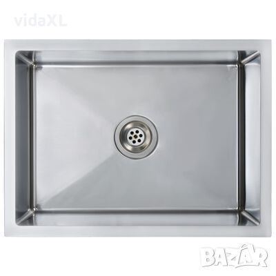 vidaXL Ръчно изработена кухненска мивка, неръждаема стомана(SKU:51506, снимка 1 - Мивки - 45115241